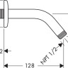 Hansgrohe  27411000  держатель душа 140 мм - Hansgrohe  27411000  держатель душа 140 мм