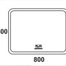 Зеркало Demure LED 800x600 с сенсором и часами ЗЛП567 - Зеркало Demure LED 800x600 с сенсором и часами ЗЛП567