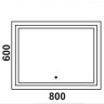 Зеркало Rimini LED 800x600 с сенсором и часами ЗЛП111 - Зеркало Rimini LED 800x600 с сенсором и часами ЗЛП111